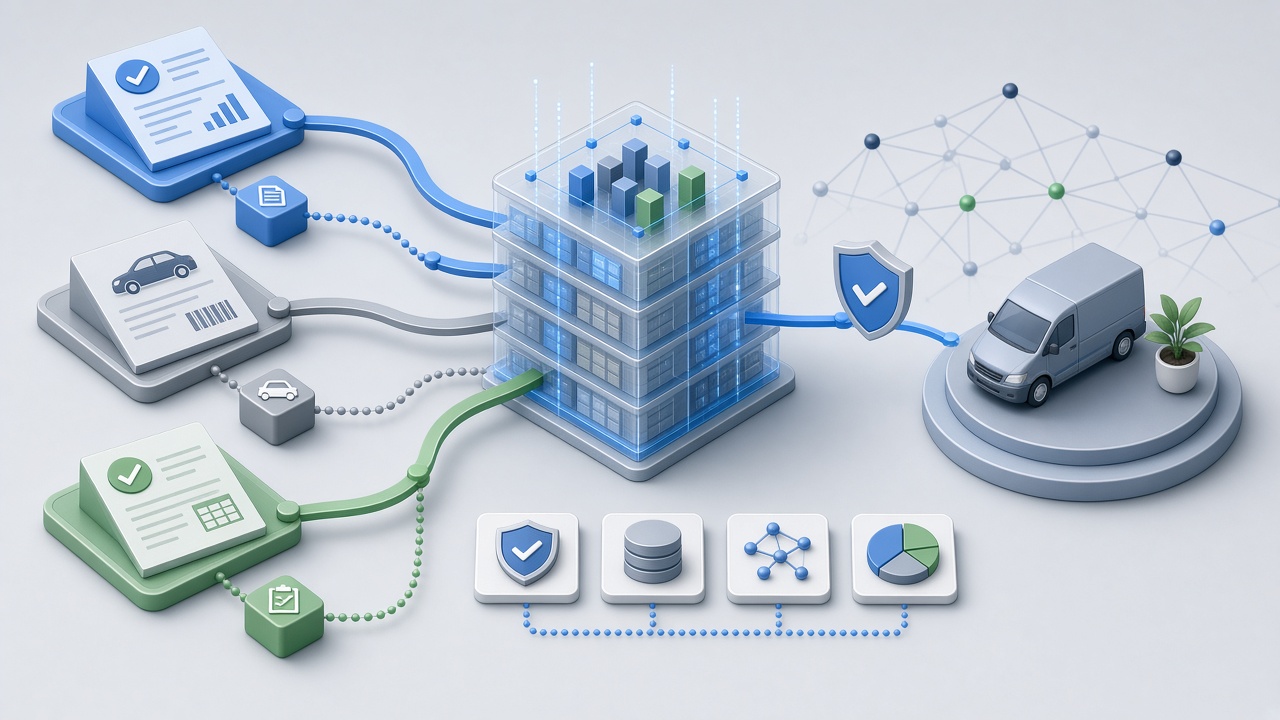 Three-way validation of dealer invoice, vehicle record, and approved order