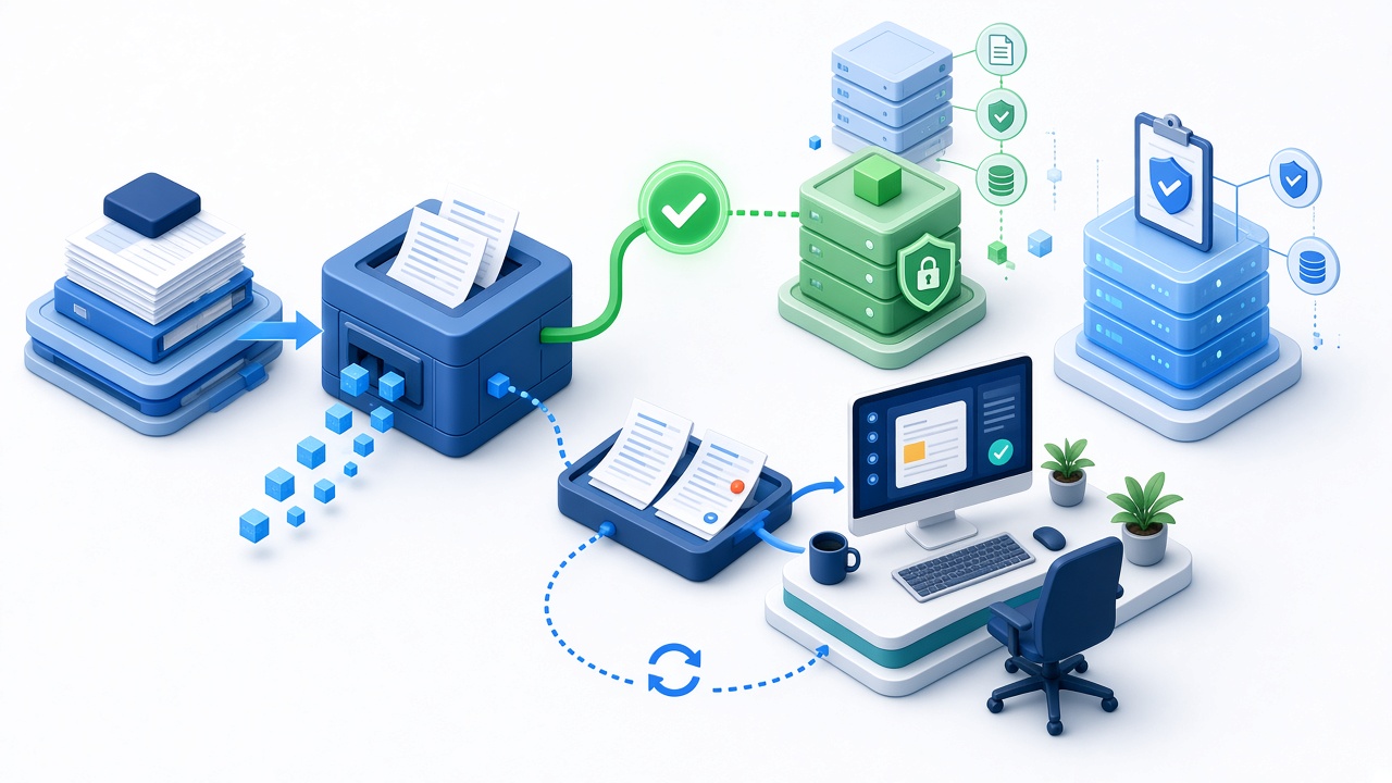 Automated document workflow with validation and human exception review